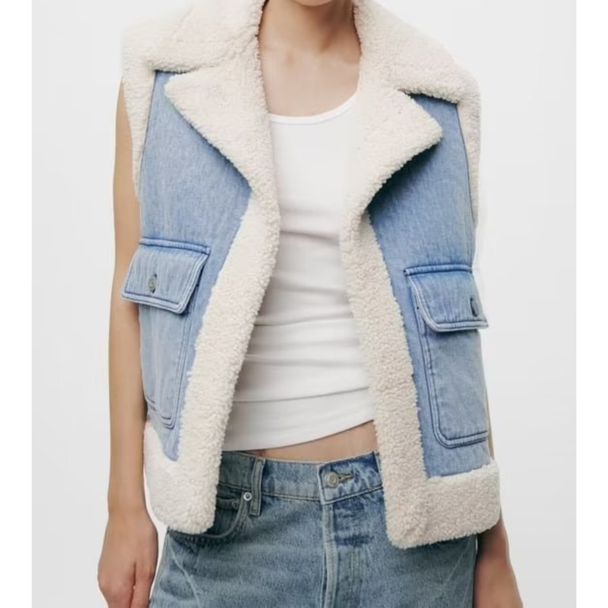 Alarà Stockholm | Denim- och fårskinnsjacka