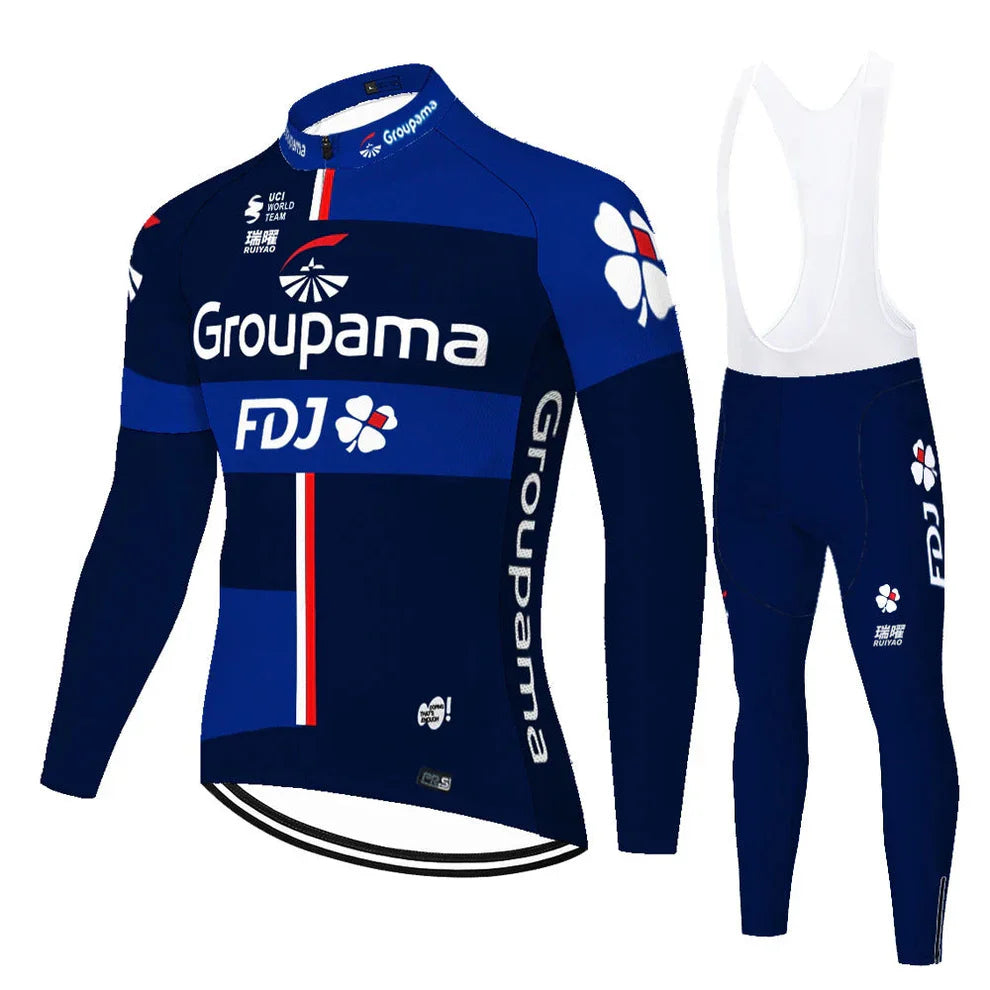 FDJ - Långärmad professionell cykelset